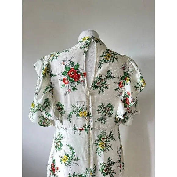 Zara Floral Mini Dress Chocker Neck Ruffle Detail M, L, XL - Picture 3 of 4
